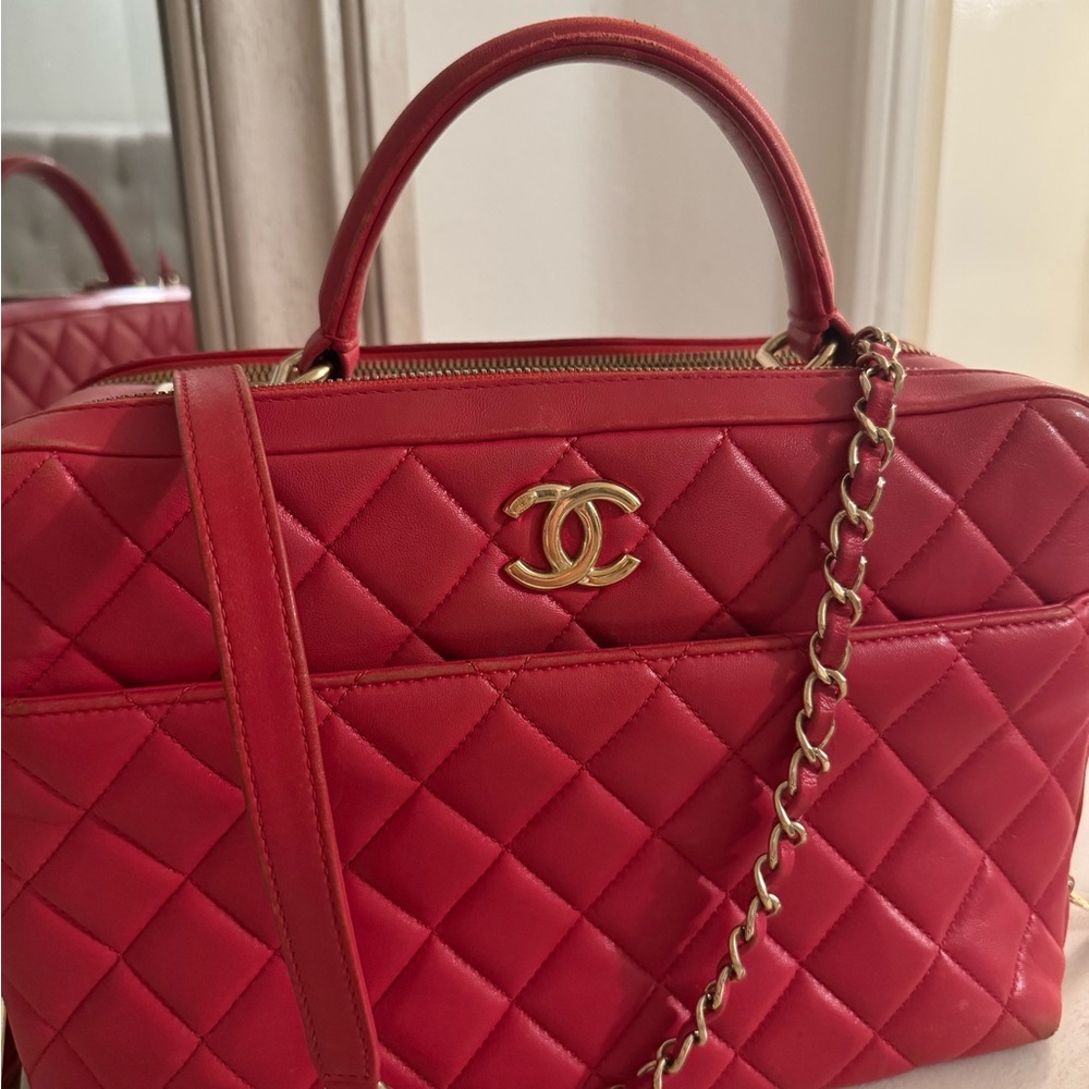 Chanel Red Quilted Satchel - Picture 4 of 8